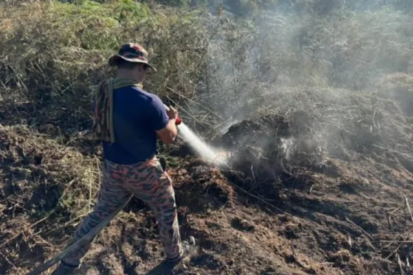 KEBAKARAN HUTAN KUALA LANGAT DIPADAMKAN SEPENUHNYA – BOMBA